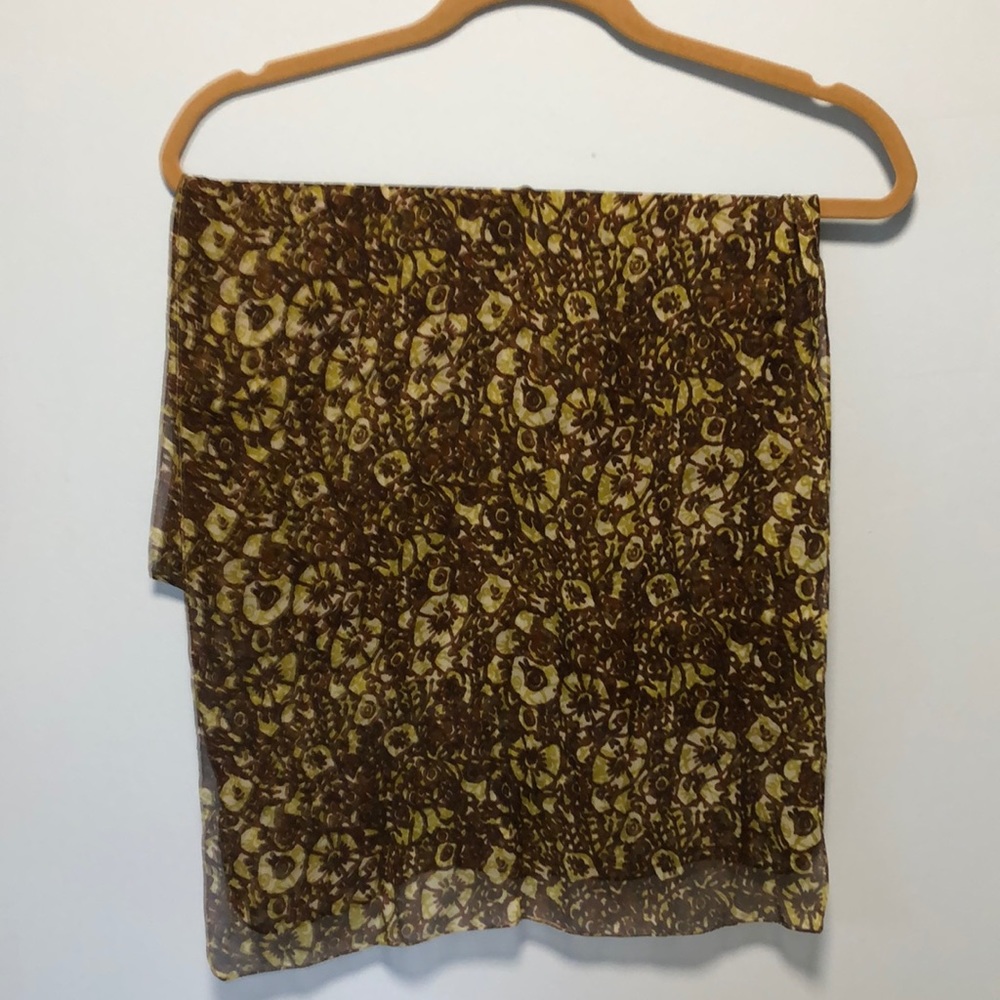 Woman’s 60”/17” ,100%silk scarf, fall print
